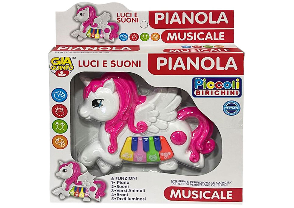 PIANOLA MUSICALE UNICORNO GVC-8314 CT12