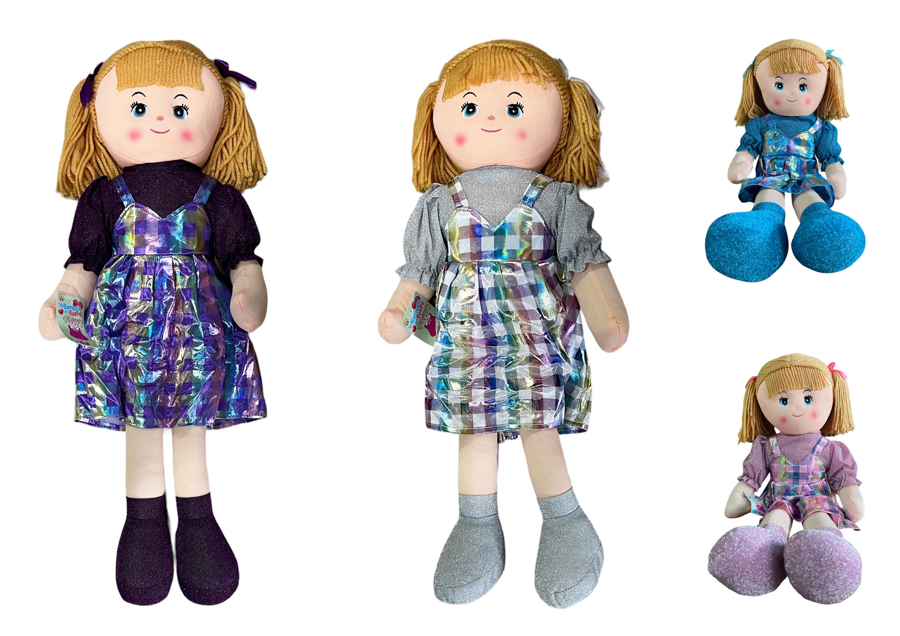 BAMBOLA PEZZA CM75 4 ROSA E BLU GVC-9530