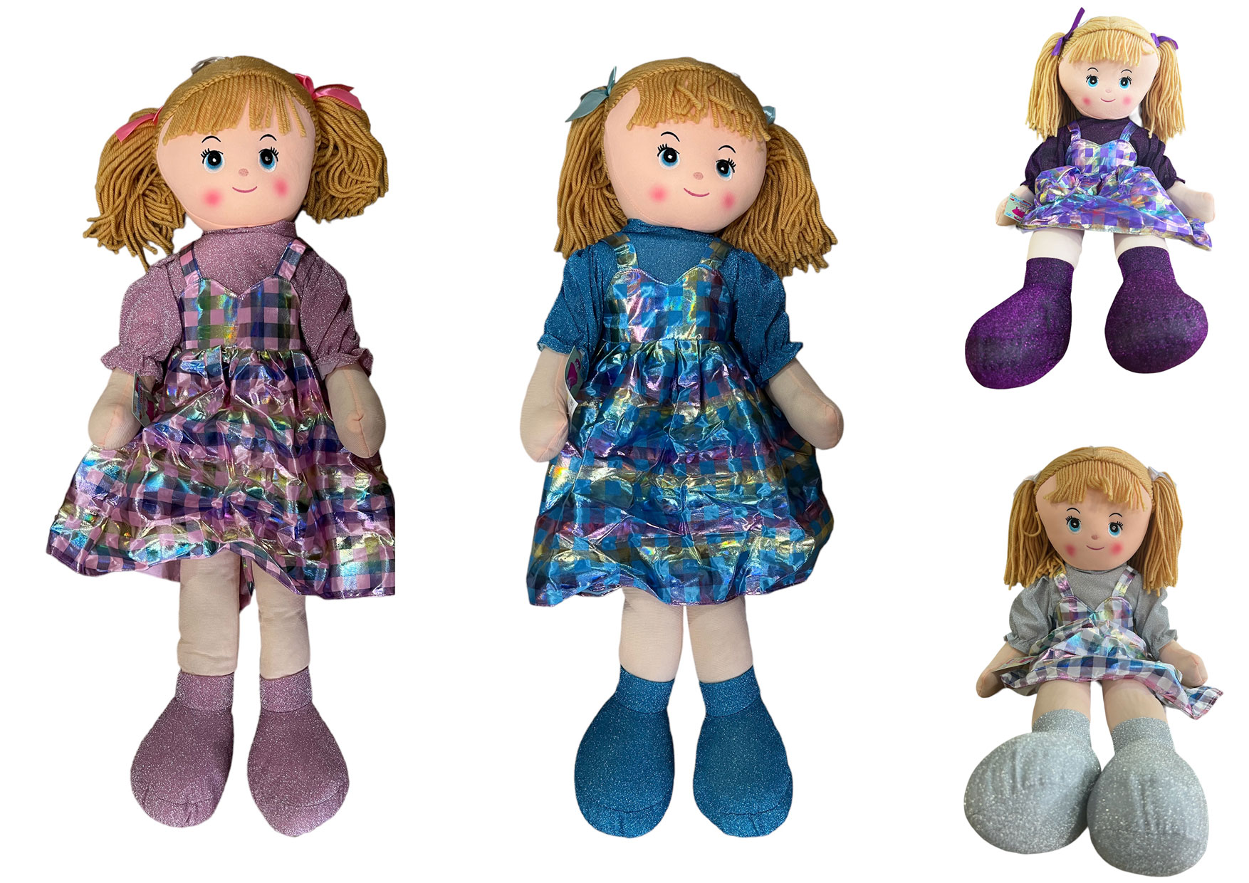 BAMBOLA PEZZA CM90 ROSA E BLU GVC-9531 C