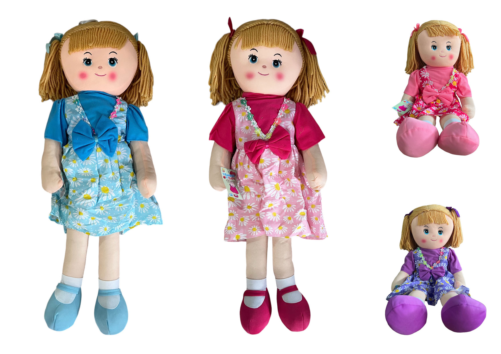 BAMBOLA PEZZA CM75 4 ROSA E BLU GVC-9535