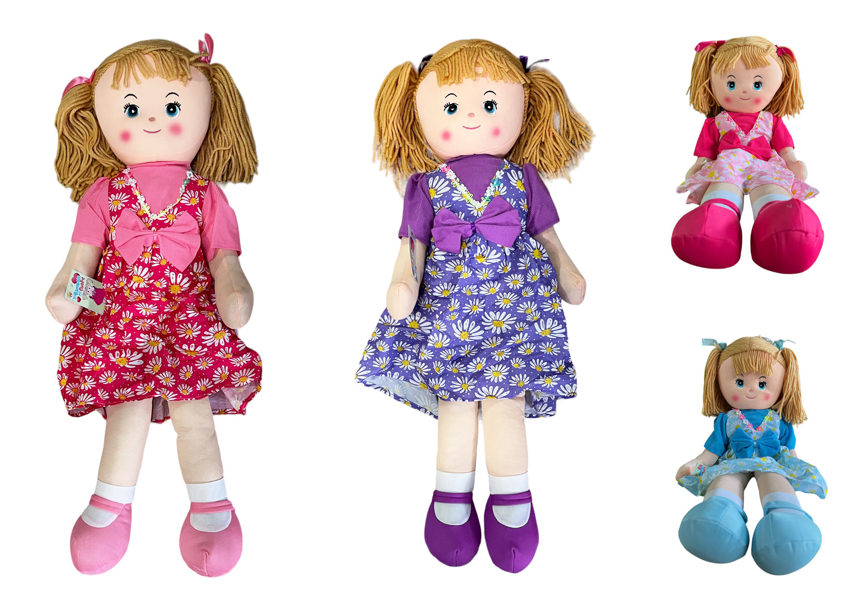 BAMBOLA PEZZA CM90 ROSA E BLU GVC-9536 C