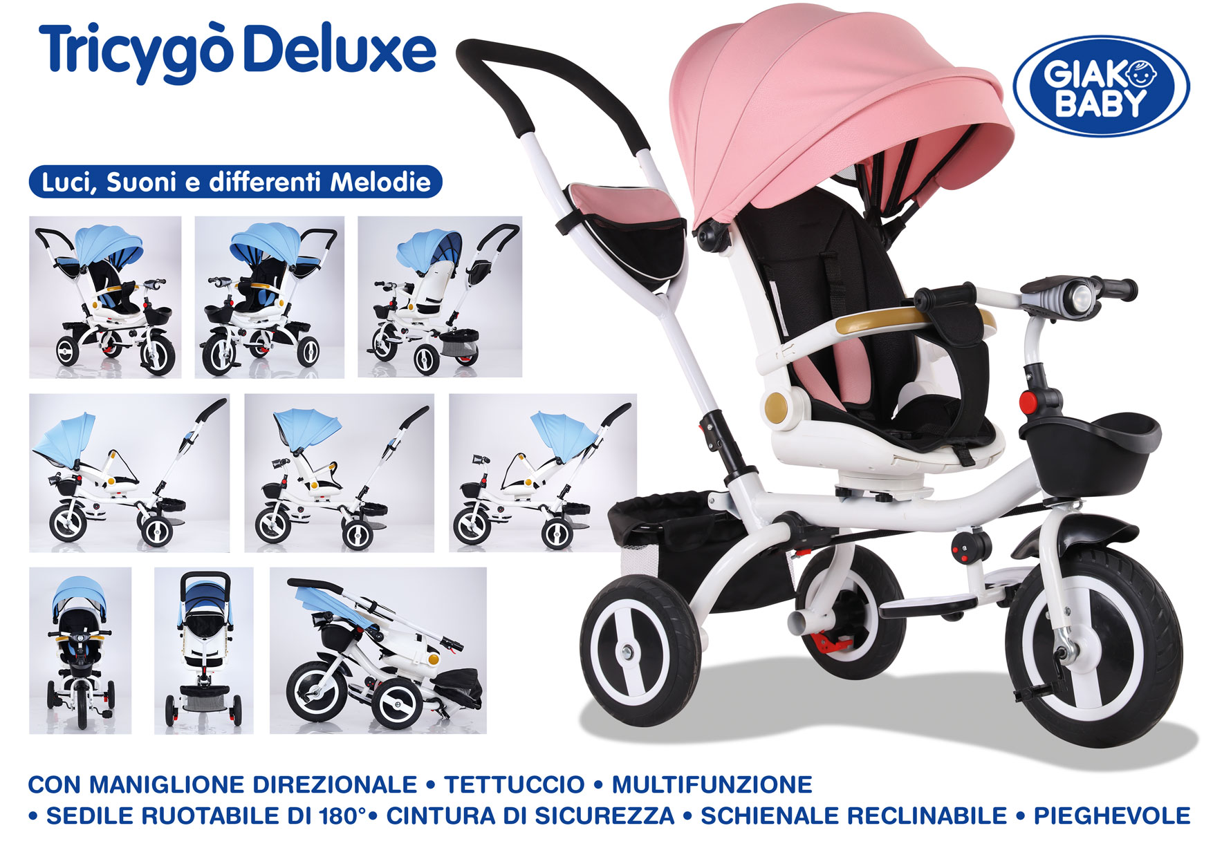 TR TRICICLO DELUXE ROSA GVC-9566