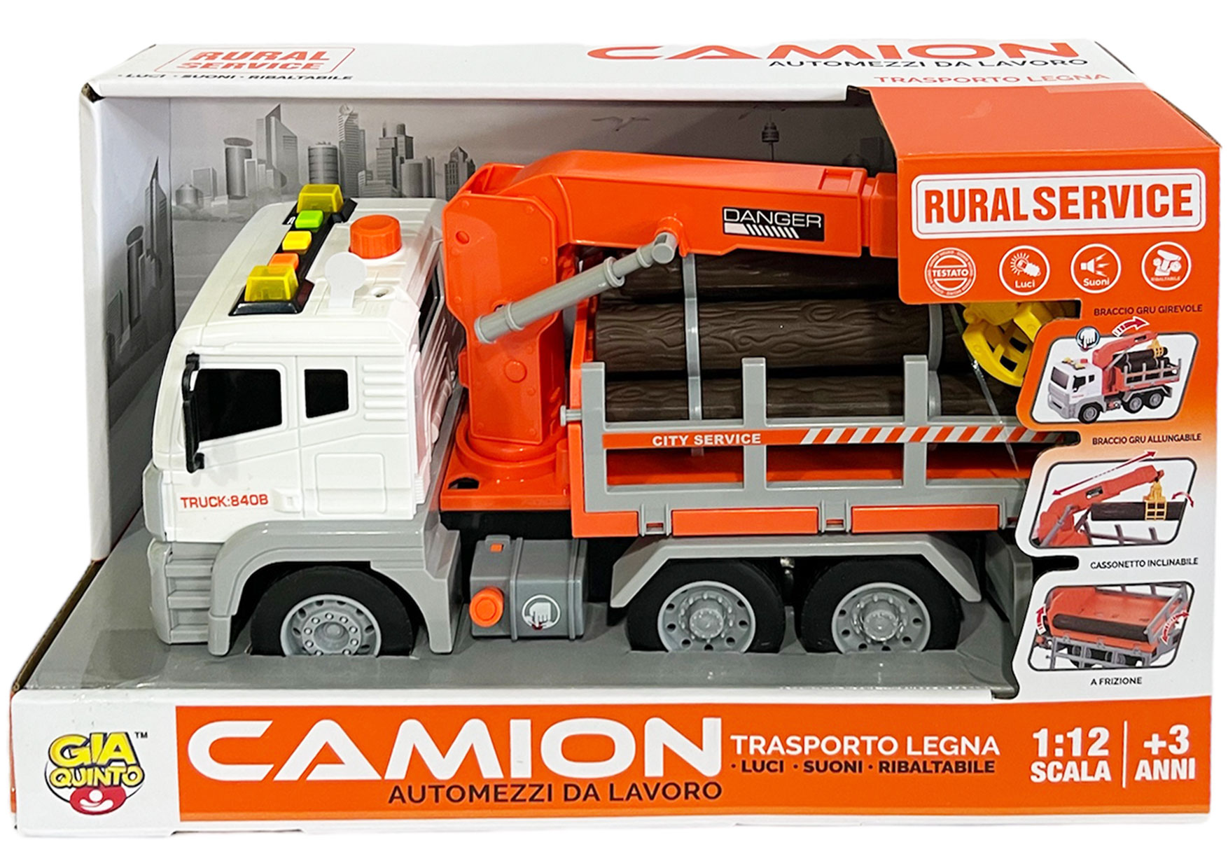 CAMION RURAL LUCI E SUONI 1/12 GVC-9577