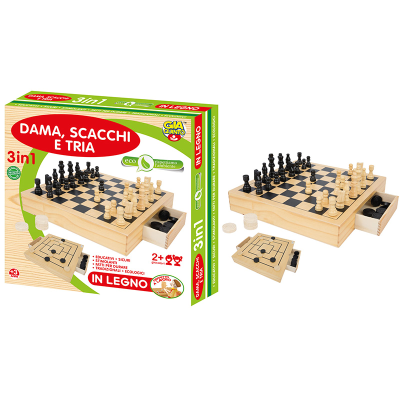 GL. DAMA-SCACCHI-TRIS 3IN1 GVC-9622 CT6